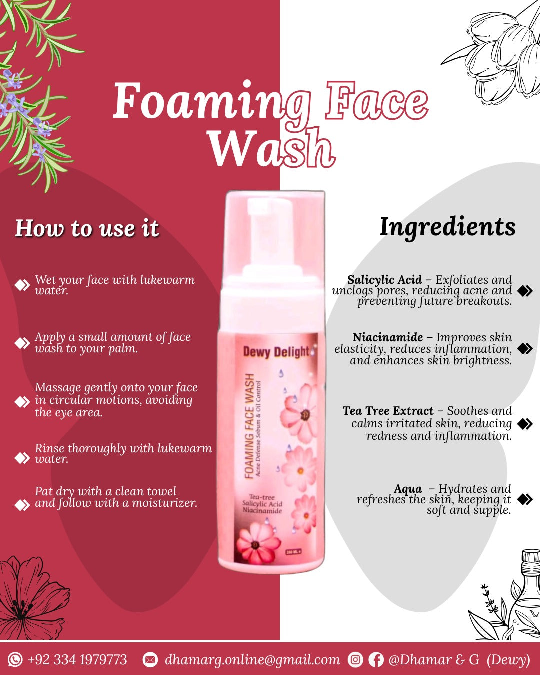 Dewy Delight Acne Foaming Face Wash